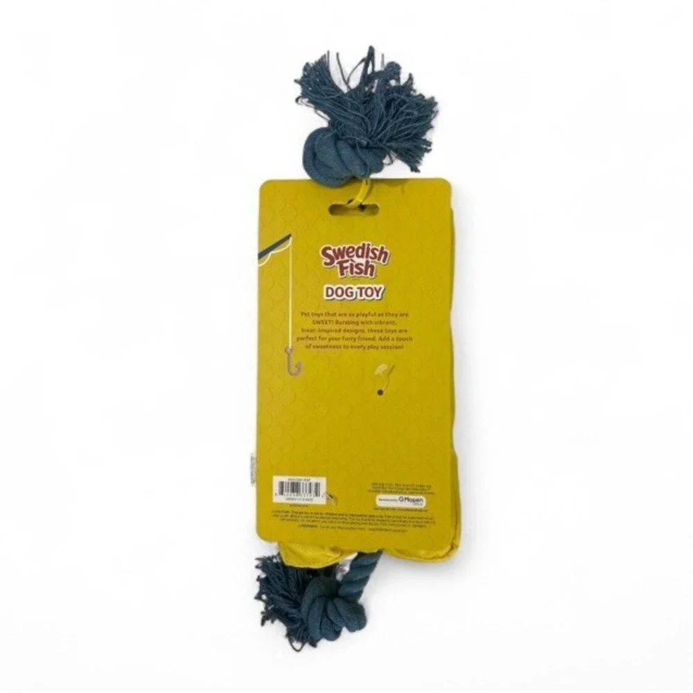 Swedish Fish Dog Toy Plush Crinkle Rope 12